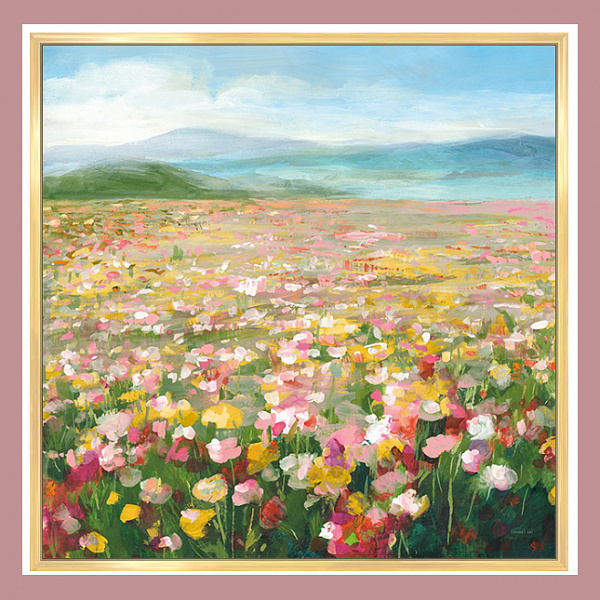 Картина "Цветы побережья" Рама 4 (22-005), 80х80 см, арт.824947  